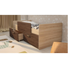 Кровать "УМКА" К-001 с ограничителем и ящиками (ост.) Кровать "УМКА" К-001 с ограничителем и ящиками (ост.)